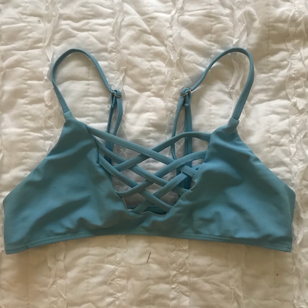 Blue swim suit top